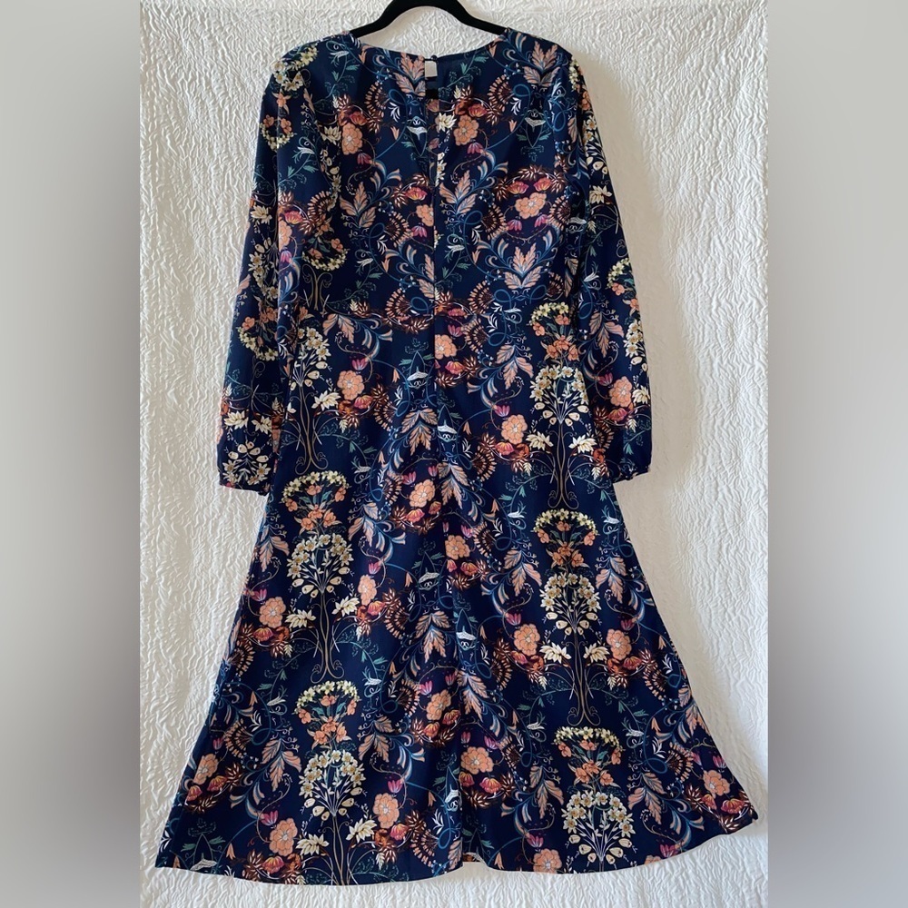I. Madeline Garden Splendor Floral Print Long Sleeve Midi Dress - Picture 6 of 9